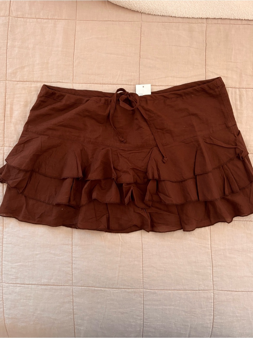 Urban Outfitters Brown Ruffled Mini Skirt